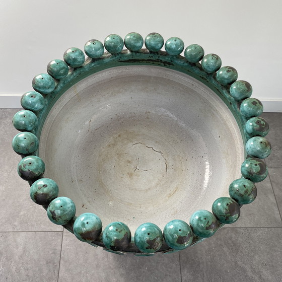 Image 1 of Paire unique de vases de sol en céramique faits à la main - style lave grasse - vers 1960/70