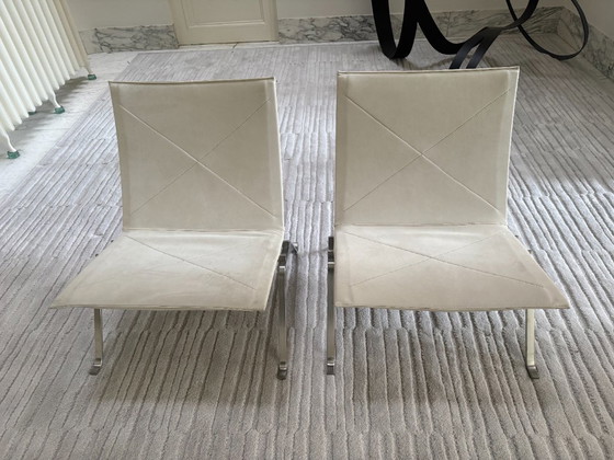 Image 1 of PK22 lounge chairs white nubuck leather