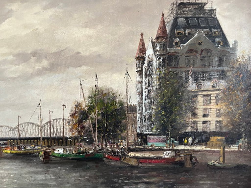 Olieverfschilderij "Het Witte Huis" Rotterdam