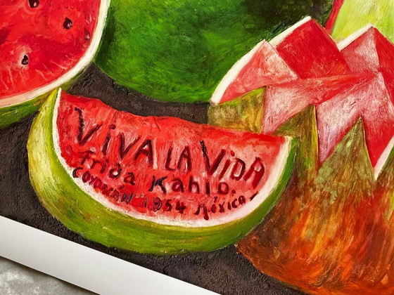 Image 1 of Viva La Vida - Ultimo dipinto dell'artista messicana Frida Kahlo - 1954 - Poster 50 × 70 cm
