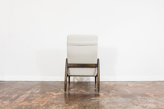 Image 1 of Mid Century Modern High Back Armchair By Edmund Homa In Kvadrat Fabric, Gfm, Poland, 1960s