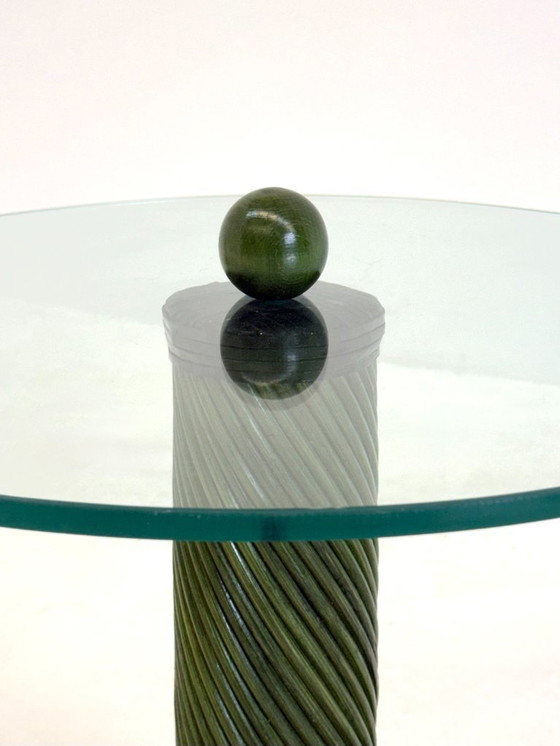 Image 1 of Tavolini italiani con base in bambù e piano in vetro