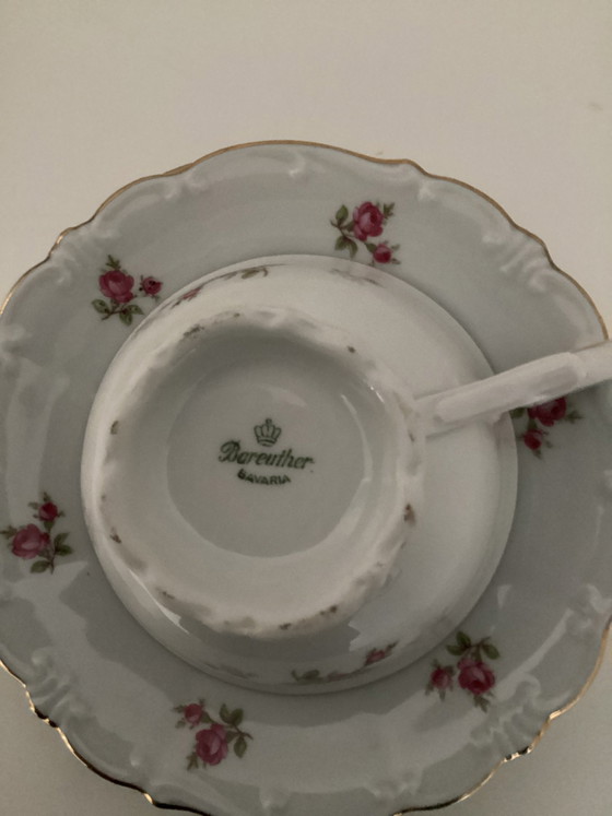 Vintage Bareuther Bavaria Crockery with Roses (13 pieces), Porcelain, Gold (photo 5 of 5)