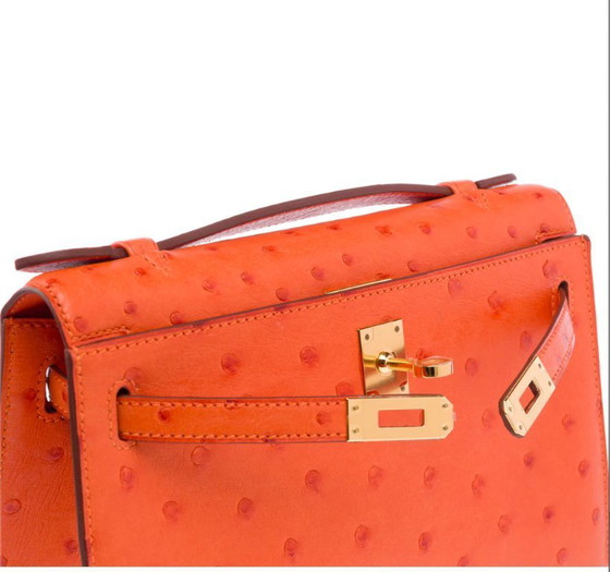 Image 1 of Sac HERMES Kelly Mini en Cuirs exotiques Orange - 103364