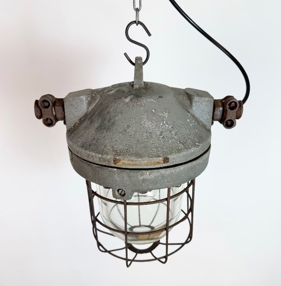 Image 1 of Grey Industrial Explosion Proof Lamp from Elektrosvit, 1960s