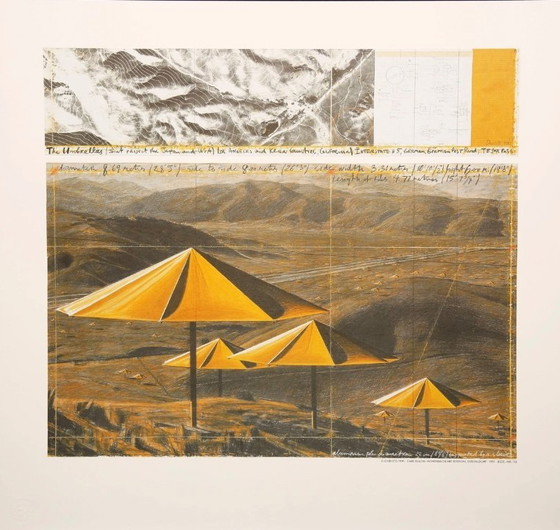 Image 1 of Christo : "Les parapluies (jaunes) - Japon/États-Unis 1991".