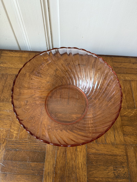 Image 1 of Set de 4 Ensaladeras de Cristal Rosa