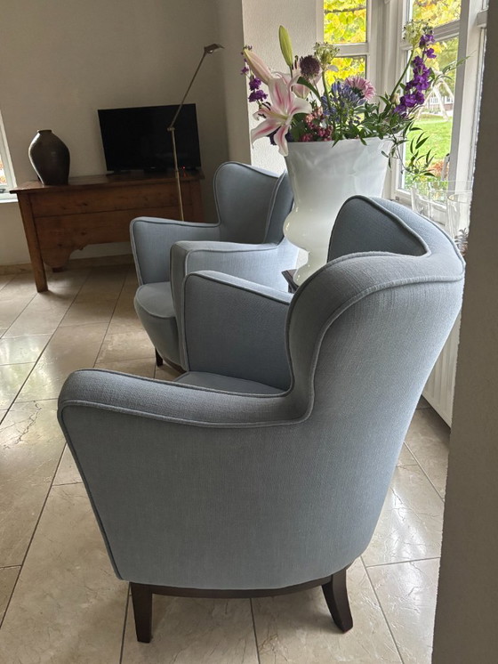 Image 1 of light blue seating furniture