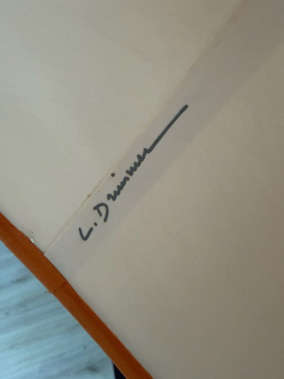 Lampada da tavolo vintage L.D. Drimmer | Ottone & Rame | Hollywood Regency – Lampade da tavolo, Carta (photo 2 of 6)