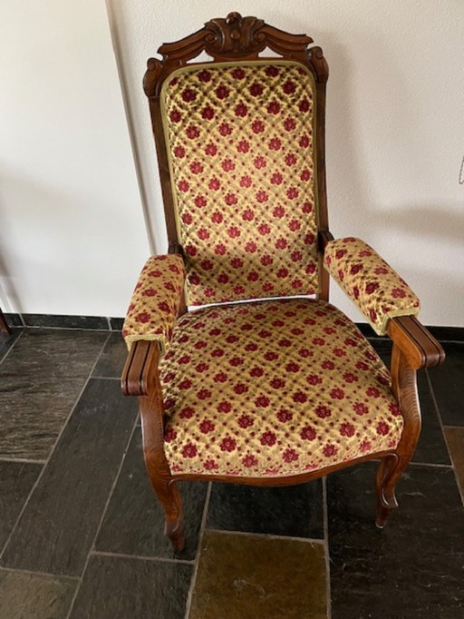 Antiker spätbiedermeierlicher Opa-Sessel, ca. 1890, mit Wertgutachten