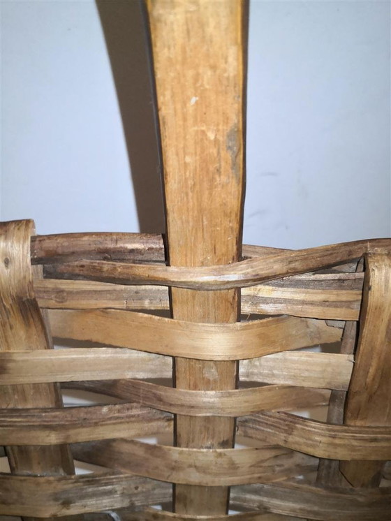 Image 1 of Zeldzame antieke retro vintage houten mand / 20e eeuw