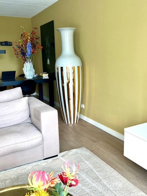 Vase POLSPOTTEN Gold Stripes - 183 cm high, 50 cm wide