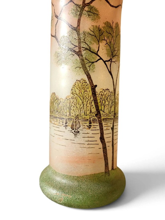 Enamelled glass vase Legras – Crystal, Art Deco (photo 5 of 9)