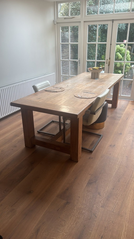 Solid Oak Dining Table 280x100cm – Wood (photo 6 of 11)