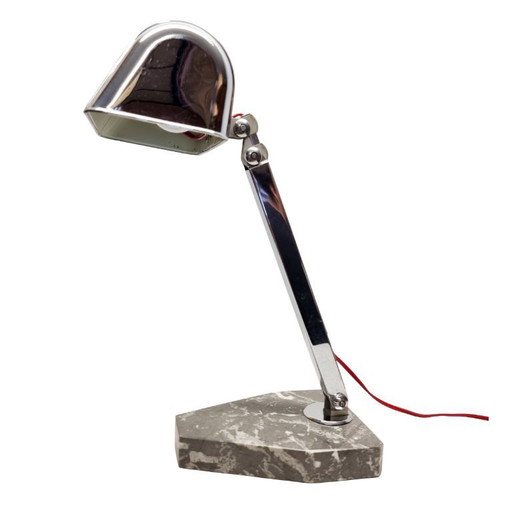 Lampe de bureau Art déco French Fare chromée