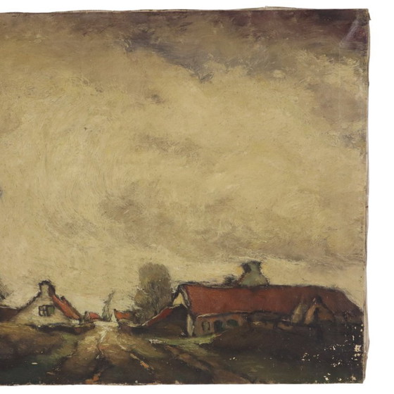 Charming Farm Landscape Painting Signed Wittouck 60x80cm – Paintings & Drawings, Canvas, Vintage (photo 5 of 15)