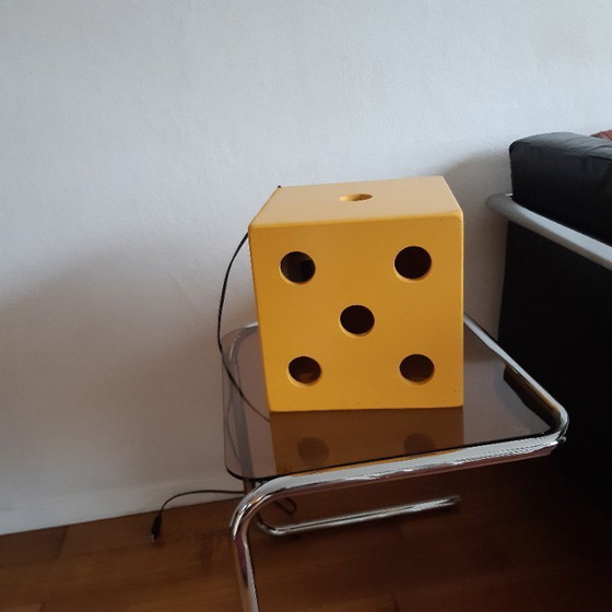 Image 1 of Lampada a dadi in legno vintage, fatta a mano, pezzo unico, anni '60