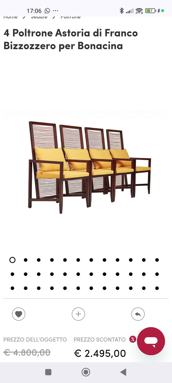 Image 1 of 6x Bonacina Astoria Design-Esszimmerstühle