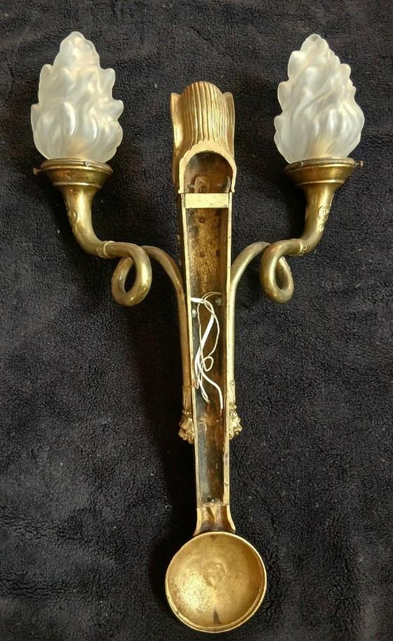 Rara Applique 1° Impero Bronzo Massiccio Sfinge Egizia – Bronze, Glass (photo 16 of 16)