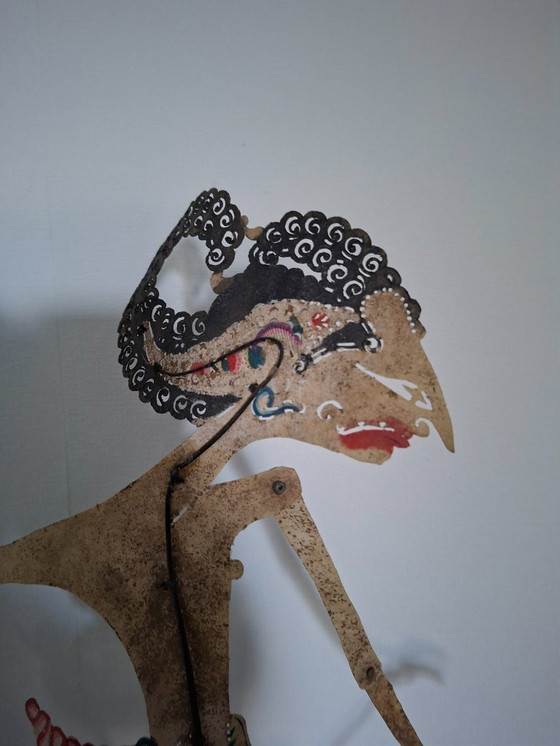 Image 1 of Wajangpop Javanese shadow puppet with stand.