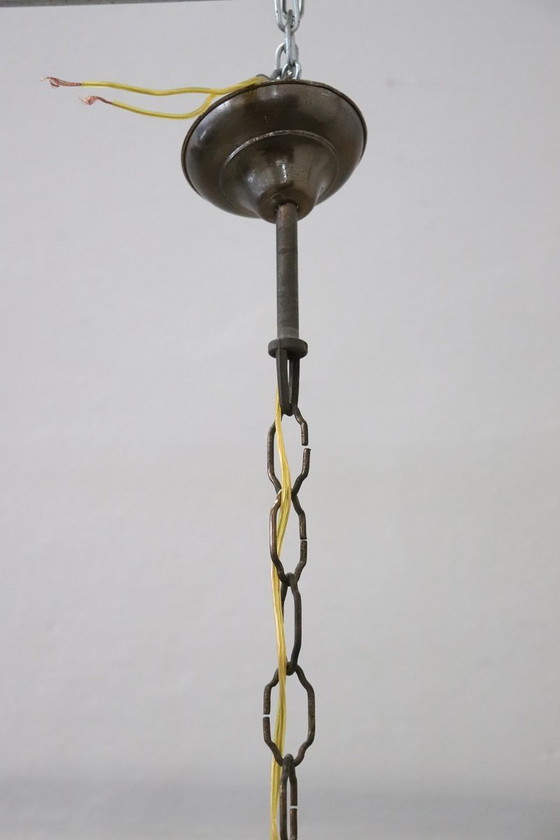 Image 1 of Hängeleuchte aus Messing und Glas, 1960er Jahre