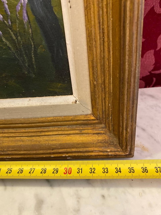 Oil on wood, Italianate park with columnar temple, circa , gilded frame, 47 x 37 cm – Paintings & Drawings (photo 8 of 8)