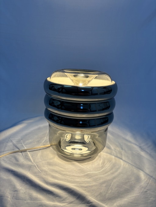 Vintage Peill & Putzler Tischlampe im Space-Age-Stil, Rauchglas – tafellampen (photo 2 of 11)