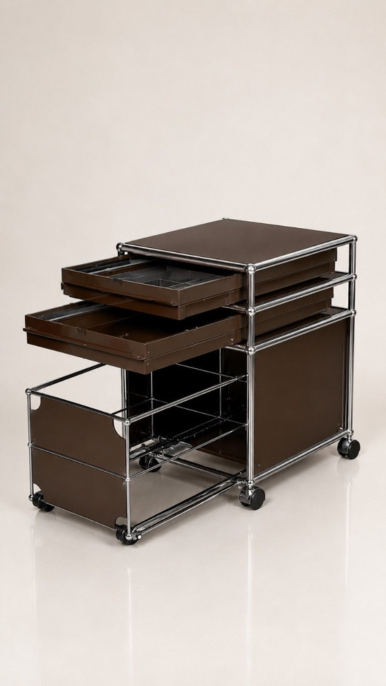 USM Haller rolling filing cabinet, storage for hanging files – Bookcases, Chrome (photo 3 of 5)