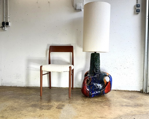 Unique 1970s Ceramic Floor Lamp Vintage Lampadaire