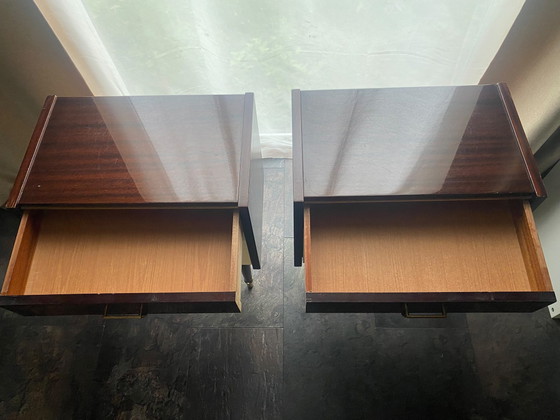 Image 1 of Unique Pair of Danish Design Nightstands – 1960s Mid-Century