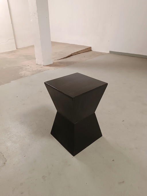 Geometric wooden side table 