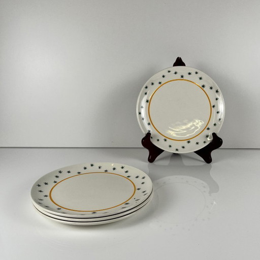 Set van 4 GIEN dessertborden, Primefleur creatie, model "Constellation", 1950