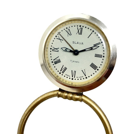 Mechanische wekker van het Sovjet-Unie Slava, 11 jewels – jaren 60, werkend, vintage USSR – Klokken, Glass (photo 4 of 11)
