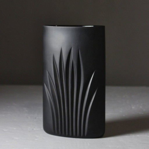 Claus Joseph Riedel & Rosenthal - Vase Biscuit De Porcelaine Noire Op Art 1970s – vazen