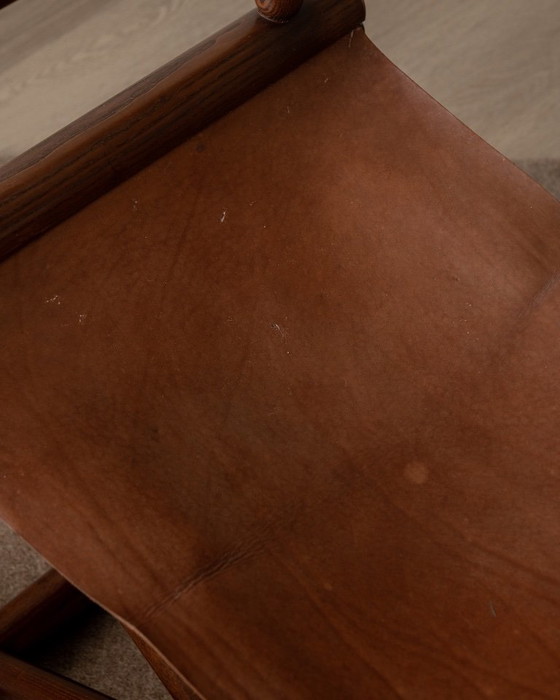 Italian Modern Director’s Chair in Wood & Leather, 1980s, Side chairs, Brown (photo 13 of 17)