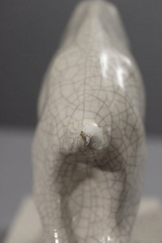 Image 1 of René Meynial - Cracked Art Deco Period Charging Aries France 1930s