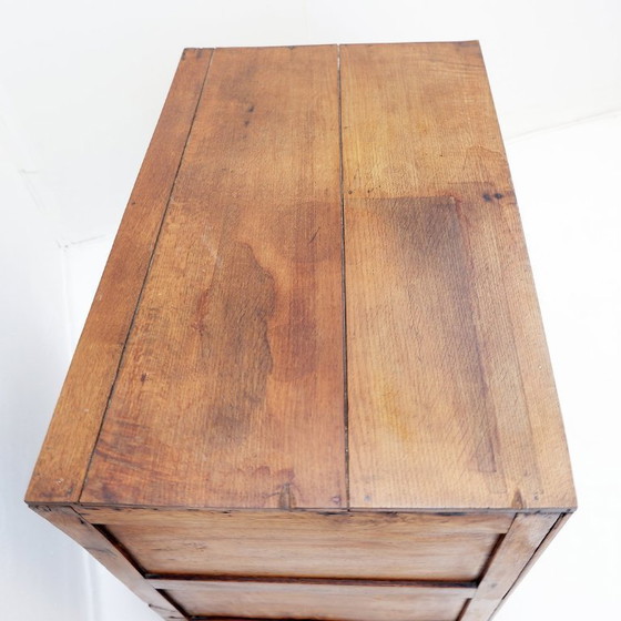 Image 1 of Commode rustique à deux tiroirs et pieds sculptés - 1930s
