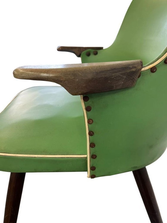 Image 1 of chaise rockabilly verte vintage