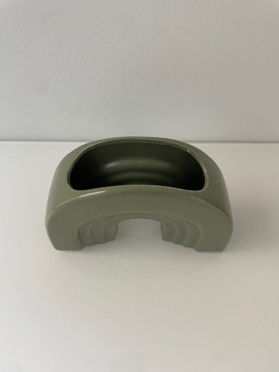 Image 1 of Modern vase/flower pot in arch shape – army green