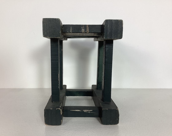 Image 1 of Jaren ‘30 vintage weiblok kruk melkkruk blokdruk 