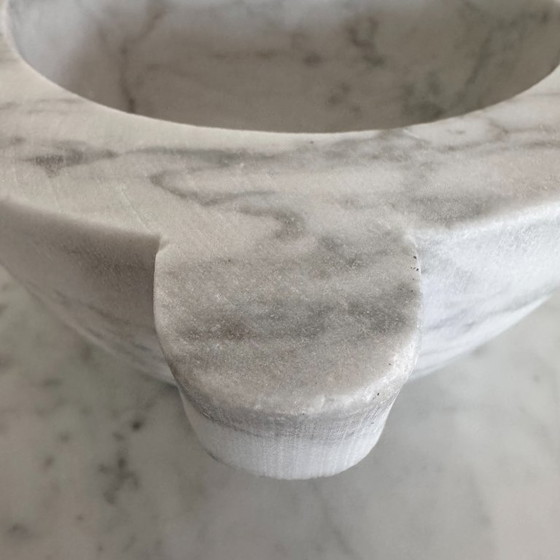 Image 1 of Mortar made of Carrara marble - High-quality marble bowl for kitchen & design / decoration