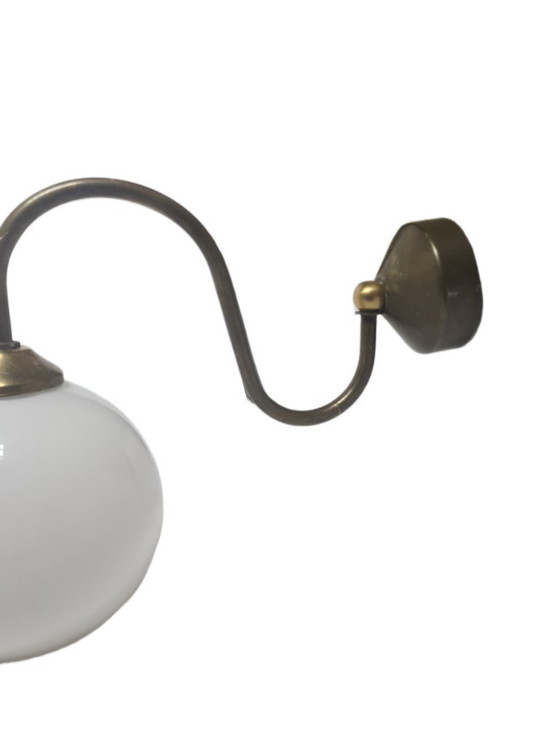 Art Deco wandlamp, Polen, jaren 1950 – Wandlampen, Glass, Metal (photo 4 of 7)