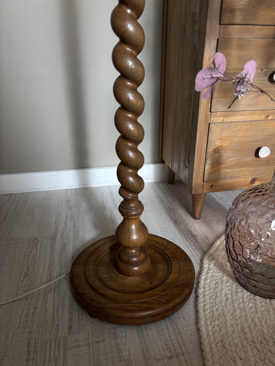 Image 1 of Lampada da terra vintage Japandi in legno