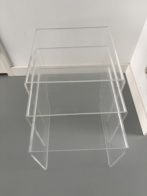 Tavolini laterali vintage in plexiglass