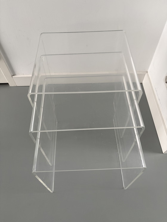 Image 1 of Tavolini laterali vintage in plexiglass