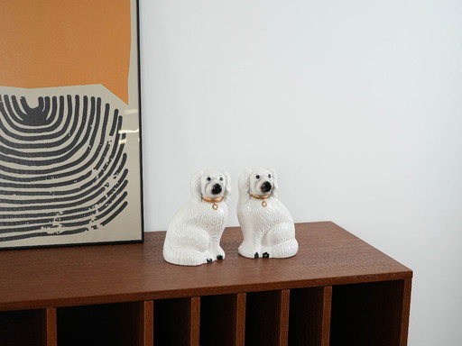 Keramische Hundefiguren, englischer Stil, 1970er Jahre, hergestellt in Deutschland