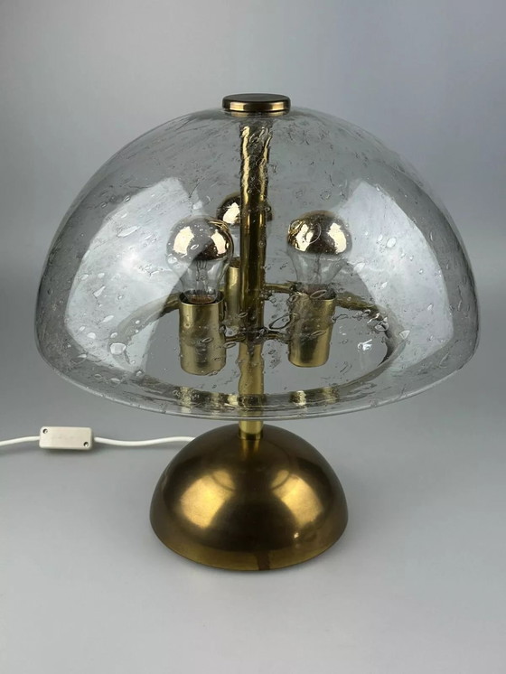 Image 1 of Lampe de table des années 60 70 Von Doria Leuchten Germany Verre & laiton Space Age