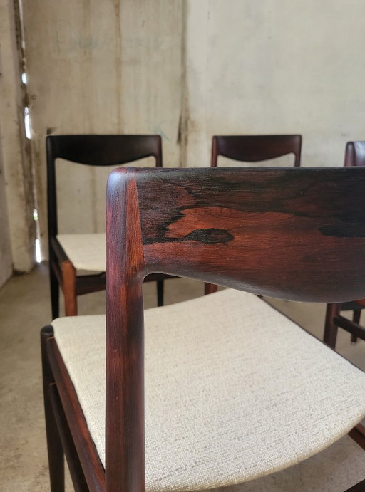 4x vintage rosewood chairs by Lubke, 1960