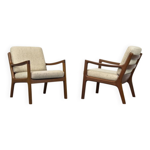 Senator Fauteuils in Teak en Wol van Ole Wanscher voor Cado, Set van 2