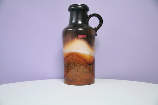 large brown & blue West Germany vase